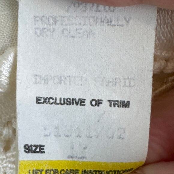 Vintage Jessica McClintock Linen & Lace Peplum Dress Cottagecore  Rare Unique - Picture 15 of 15